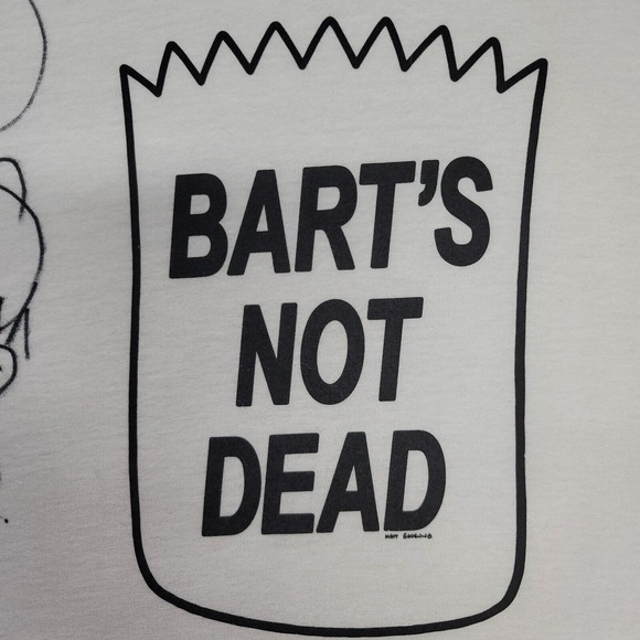 Rare The Simpsons Bart’s Not Dead Season 30 Promo Shirt Mens L Sketch W/ Auto - Picture 3 of 8
